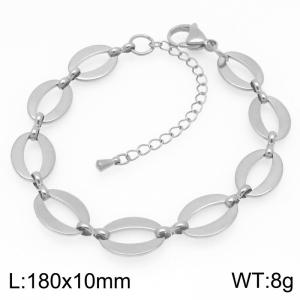 Simple and stylish stainless steel oval O-ring chain bracelet - KB203443-Z