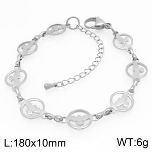 Simple and stylish stainless steel hollow bird pattern splicing chain bracelet - KB203449-Z