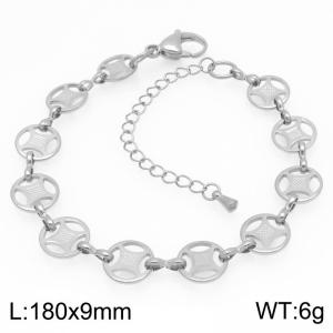 Simple and stylish stainless steel antique coin splicing bracelet - KB203455-Z