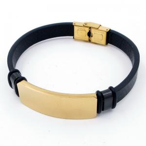 Stainless Steel Leather Bracelet - KB203986-CX