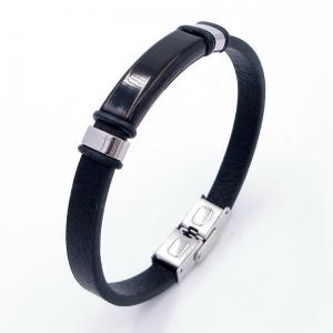 Stainless Steel Leather Bracelet - KB204000-JZ