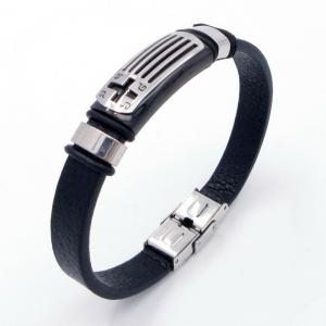 Stainless Steel Leather Bracelet - KB204016-JZ