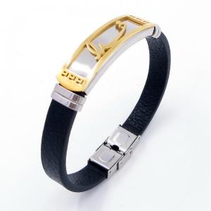 Stainless Steel Leather Bracelet - KB204031-JZ