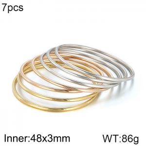Stainless Steel Gold-plating Bangle - KB204335-LO