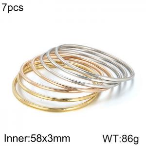 Stainless Steel Gold-plating Bangle - KB204338-LO