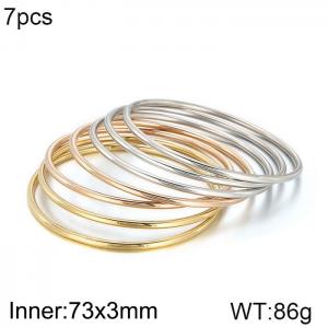 Stainless Steel Gold-plating Bangle - KB204341-LO