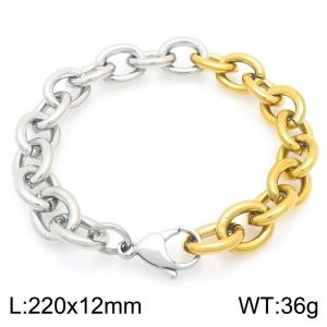 Personalized and trendy gold and silver stainless steel 12mm O-chain bracelet - KB205200-Z