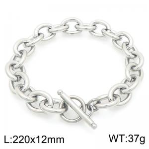 Personalized and trendy stainless steel 12mm O-chain bracelet with OT buckle - KB205204-Z