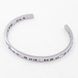 Stainless Steel Stone Bangle - KB205237-ZY