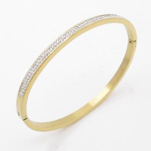 Stainless Steel Stone Bangle - KB205253-ZY