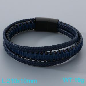 Stainless Steel Leather Bracelet - KB205300-JR