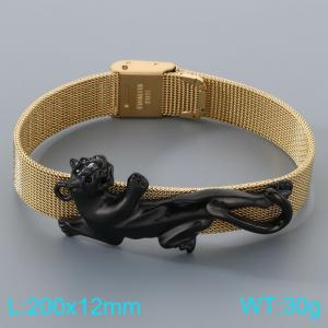 Stainless Steel Gold-plating Bracelet - KB205386-JR