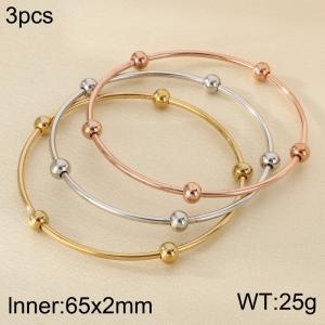Stainless Steel Gold-plating Bangle - KB205445-LO