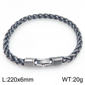 6mm Fashionable and personalized stainless steel retro color flower basket chain bracelet with round jewelry buckle - KB205486-KFC