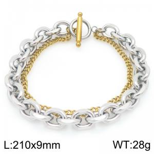 Stainless steel OT buckle double-layer bracelet - KB205820-Z