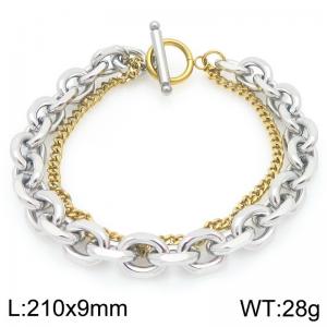 Stainless steel OT buckle double-layer bracelet - KB205821-Z