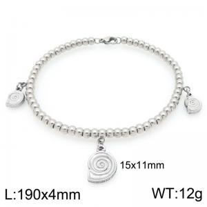 Stainless Steel Conches Charm Beaded Bracelet - KB205945-Z