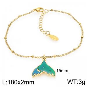 Personalized and fashionable stainless steel ocean creature whale tail bracelet - KB205985-Z