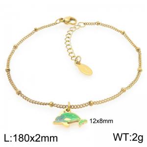 Personalized and fashionable stainless steel ocean style colorful dolphin bracelet - KB205988-Z