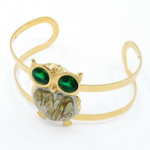Stainless Steel Stone Bangle - KB206945-SP