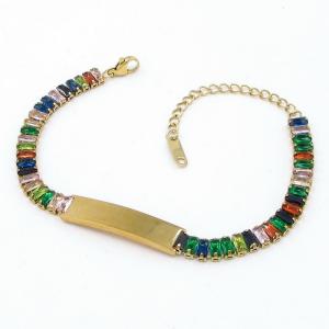 Stainless Steel Stone Bracelet - KB206954-SP