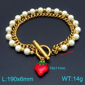 Stainless Steel Gold-plating Bracelet - KB207111-Z