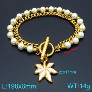 Stainless Steel Gold-plating Bracelet - KB207112-Z
