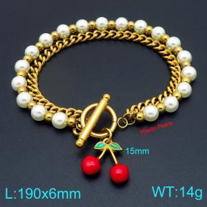 Stainless Steel Gold-plating Bracelet - KB207115-Z