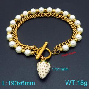Stainless Steel Gold-plating Bracelet - KB207117-Z