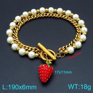 Stainless Steel Gold-plating Bracelet - KB207118-Z