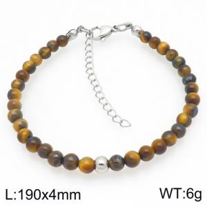 Fashion Tiger Eye Stone Stainless Steel Bracelet Party Jewelry Birthday Gift Wholsale - KB207120-Z