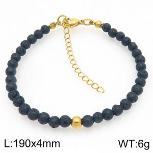 Fashion Volcanic Rock Bead Stainless Steel Bracelet Party Jewelry Birthday Gift Wholsale - KB207125-Z