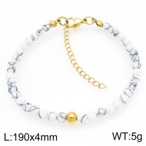 Fashion Howlite Bead Stainless Steel Bracelet Party Jewelry Birthday Gift Wholsale - KB207127-Z
