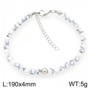 Fashion Howlite Bead Stainless Steel Bracelet Party Jewelry Birthday Gift Wholsale - KB207128-Z