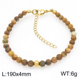 Fashion Natural Stone Bead Stainless Steel Bracelet Party Jewelry Birthday Gift Wholsale - KB207129-Z