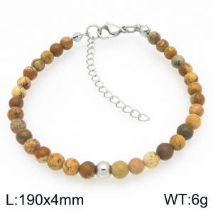Fashion Natural Stone Bead Stainless Steel Bracelet Party Jewelry Birthday Gift Wholsale - KB207130-Z