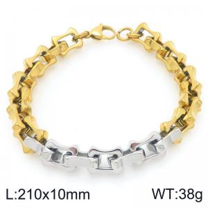 21cm Partly Gold-Plated Stainless Steel Link Bracelet - KB207219-Z