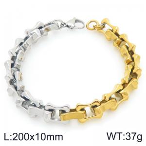 20cm Partly Gold-Plated Stainless Steel Link Bracelet - KB207220-Z