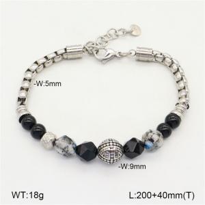 Stainless Steel Stone Bracelet - KB208166-NT
