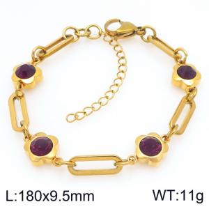 Stainless Steel Stone Bracelet - KB208369-Z