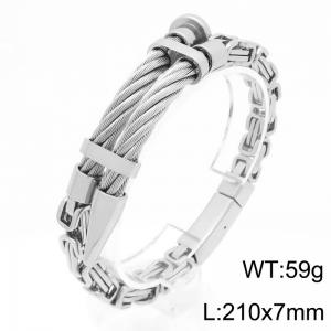 Men's stainless steel wire nail element bracelet - KB208453-KFC