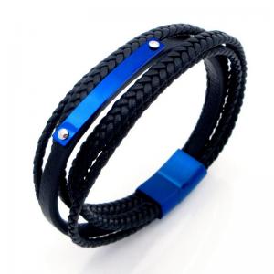 Stainless Steel Leather Bracelet - KB208561-JZ