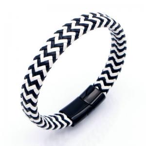 Stainless Steel Leather Bracelet - KB208566-JZ