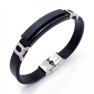 Stainless Steel Leather Bracelet - KB208588-JZ