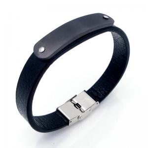 Stainless Steel Leather Bracelet - KB208596-JZ