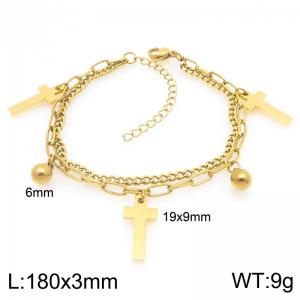 Stainless Steel Gold-plating Bracelet - KB208869-Z