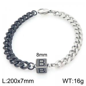 Stainless steel letter element bracelet - KB209088-Z