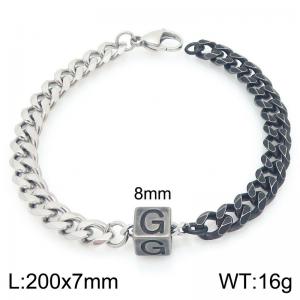 Stainless steel letter element bracelet - KB209093-Z