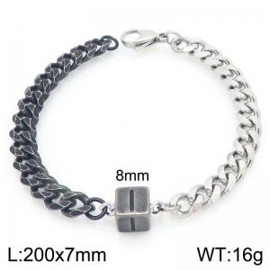 Stainless steel letter element bracelet - KB209095-Z