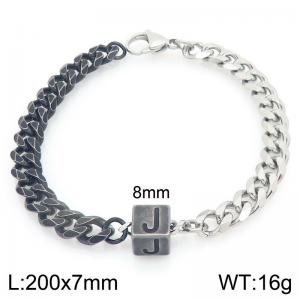 Stainless steel letter element bracelet - KB209096-Z